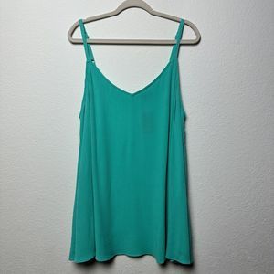 Torrid Size 3 Cami 3x Green Lagenlook Textured Soft Adjustable Strap Boho Comfy